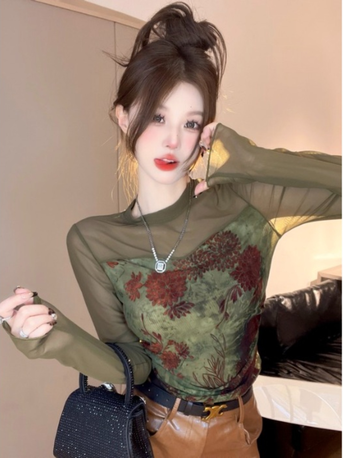 Mesh Top Layering - Retro American Tie Dye Mesh Base