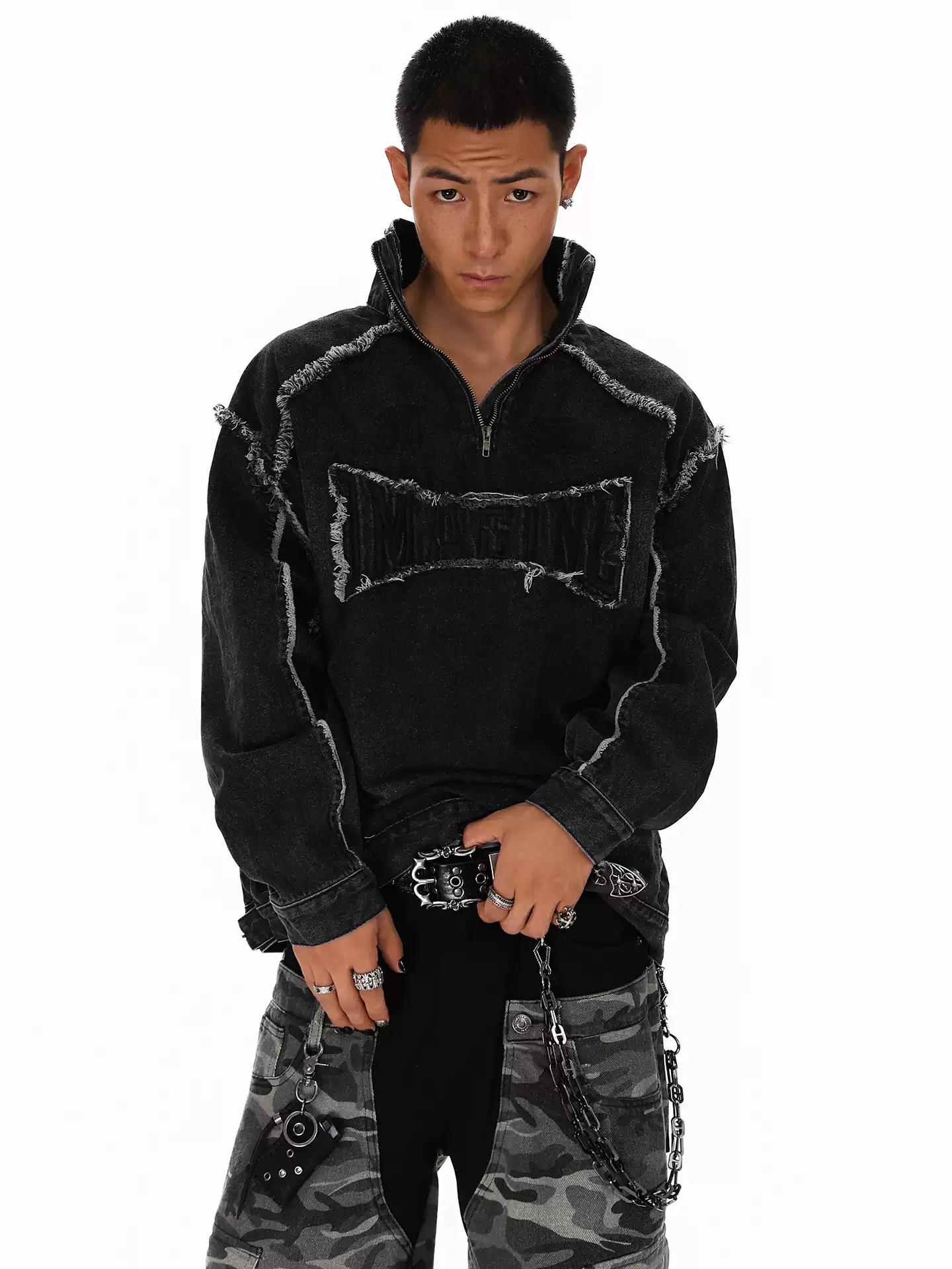 Street Fashion Men - American Style High Street Splicing For
