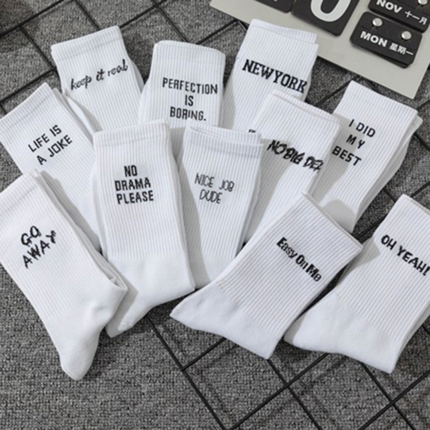 Street Fashion Youtube - 5 Pairs/Set New Women Letter Jacquard