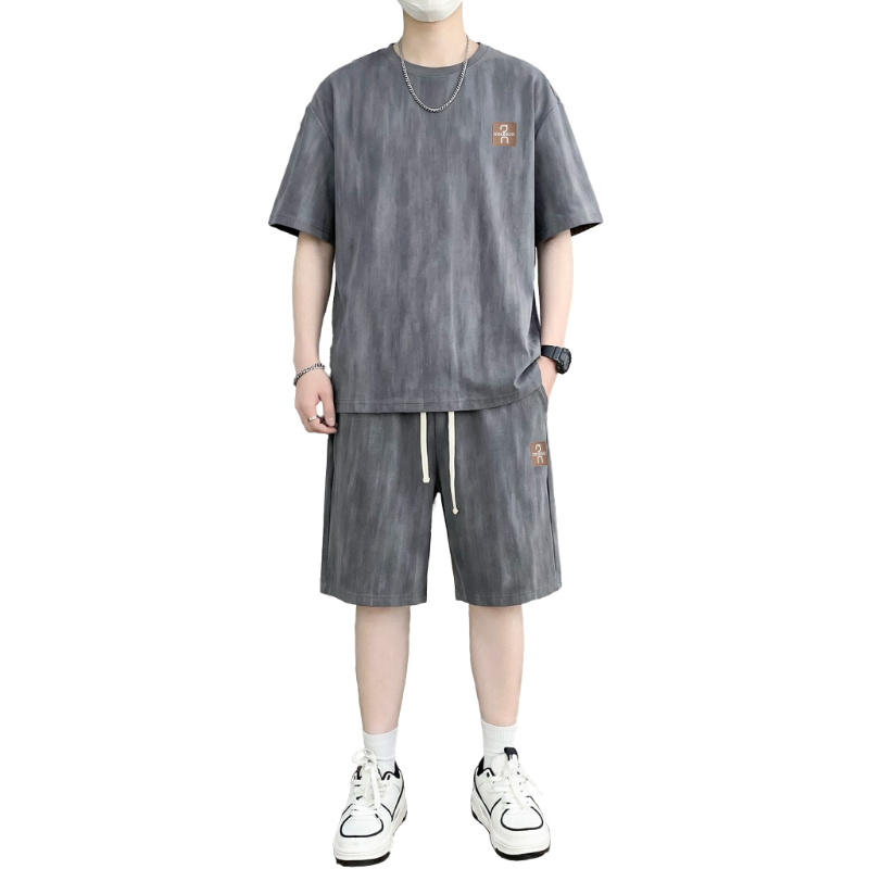 Street For Fashion - 【T-Shirt + 5-Point Shorts】Men's T-Shirt Set