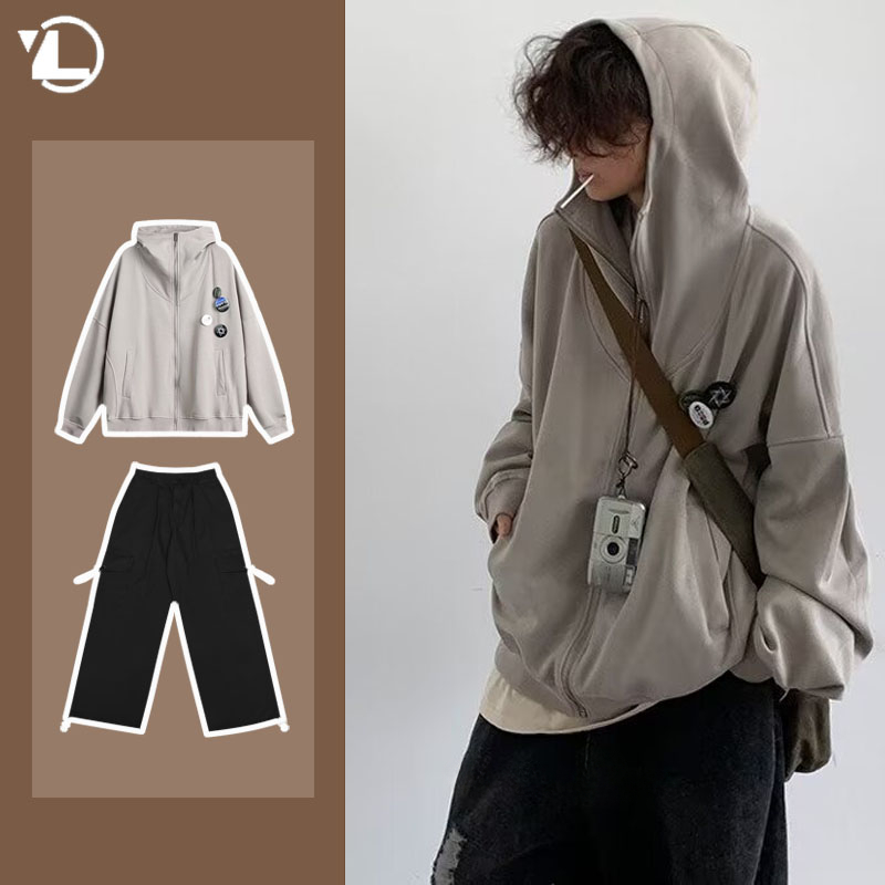 Autumn College Casual Set Men  - Street Fashion In Japanese 评论和价格