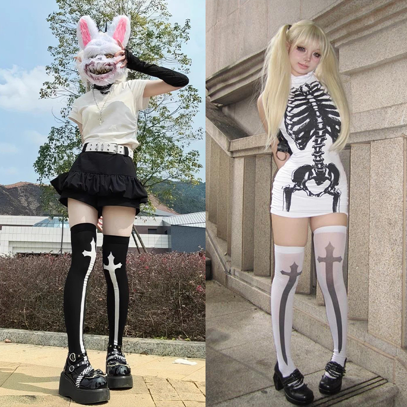 Gothic Y2K Lolita Black White  - Street Fashion Youtube 评论和价格