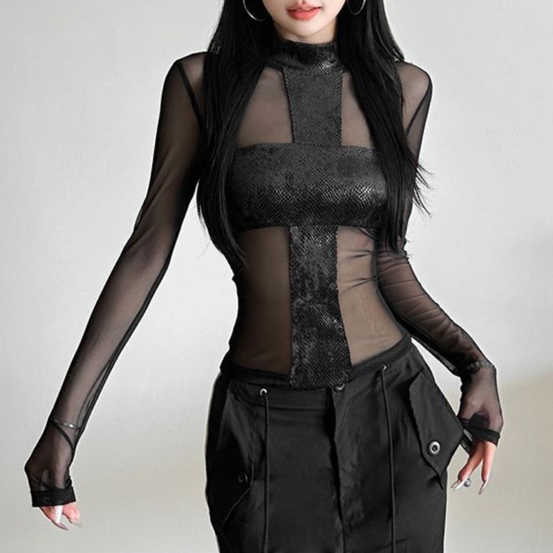 American Style Mesh Long Sleev - Mesh Top Layering 评论和价格