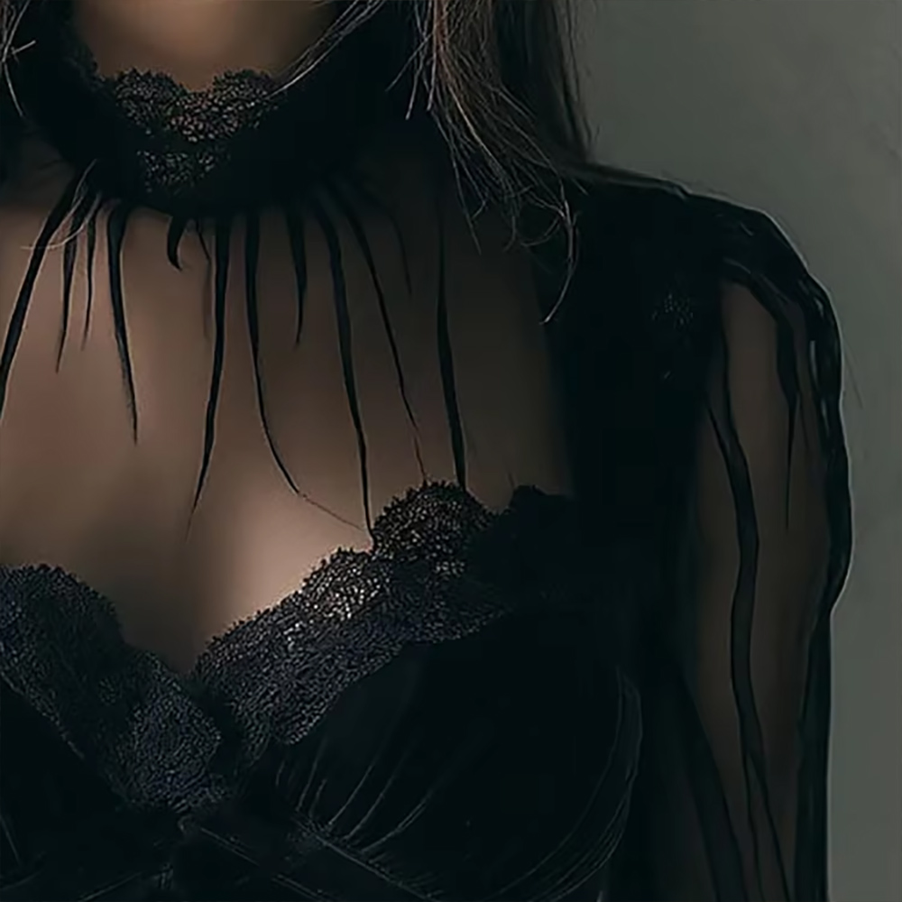 Vintage Elegant Mesh Women Blo - Mesh Top Layering 评论和价格
