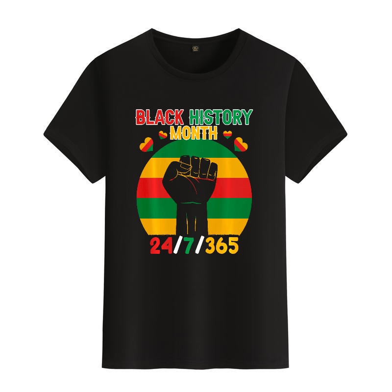 Men's Black Crew Neck Short-Sl - Street Fashion History 评论和价格