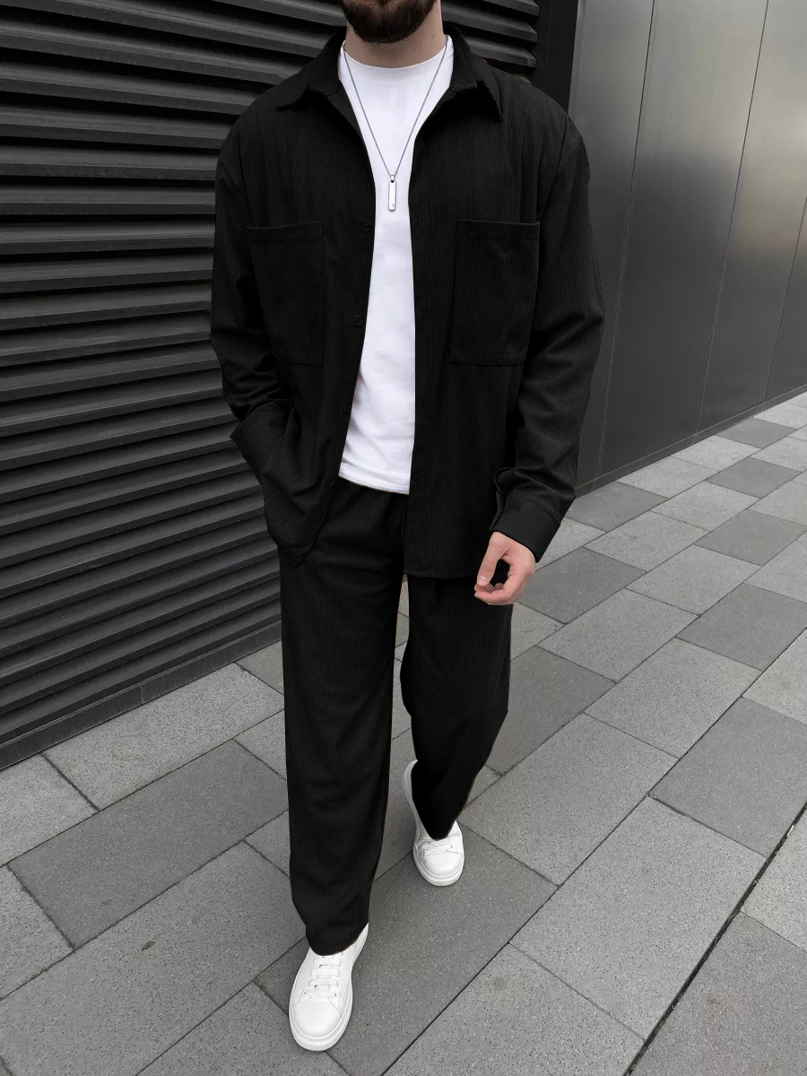Men's corduroy two-piece outfi - Street Fashion Men 评论和价格