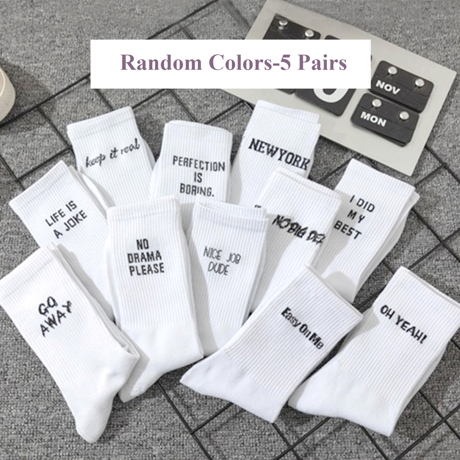 5 Pairs/Set New Women Letter J - Street Fashion Youtube 评论和价格