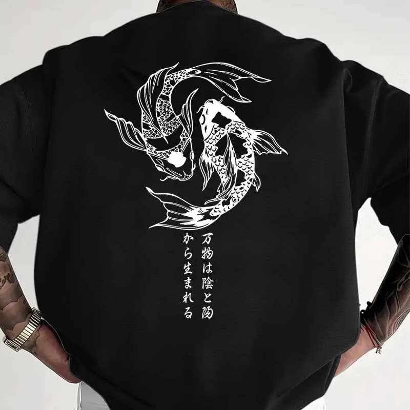 Japanese Style Koi Fish Print  - Street Fashion In Japanese 评论和价格