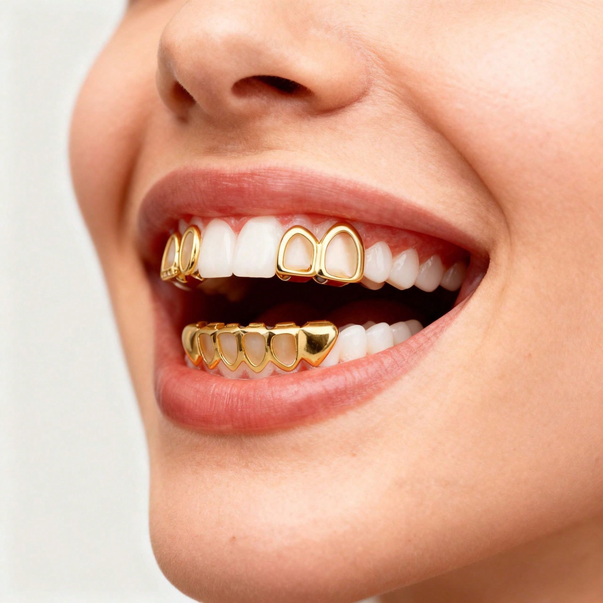 1Set Gold Plated Teeth Grills  - Street Fashion Baggy 评论和价格