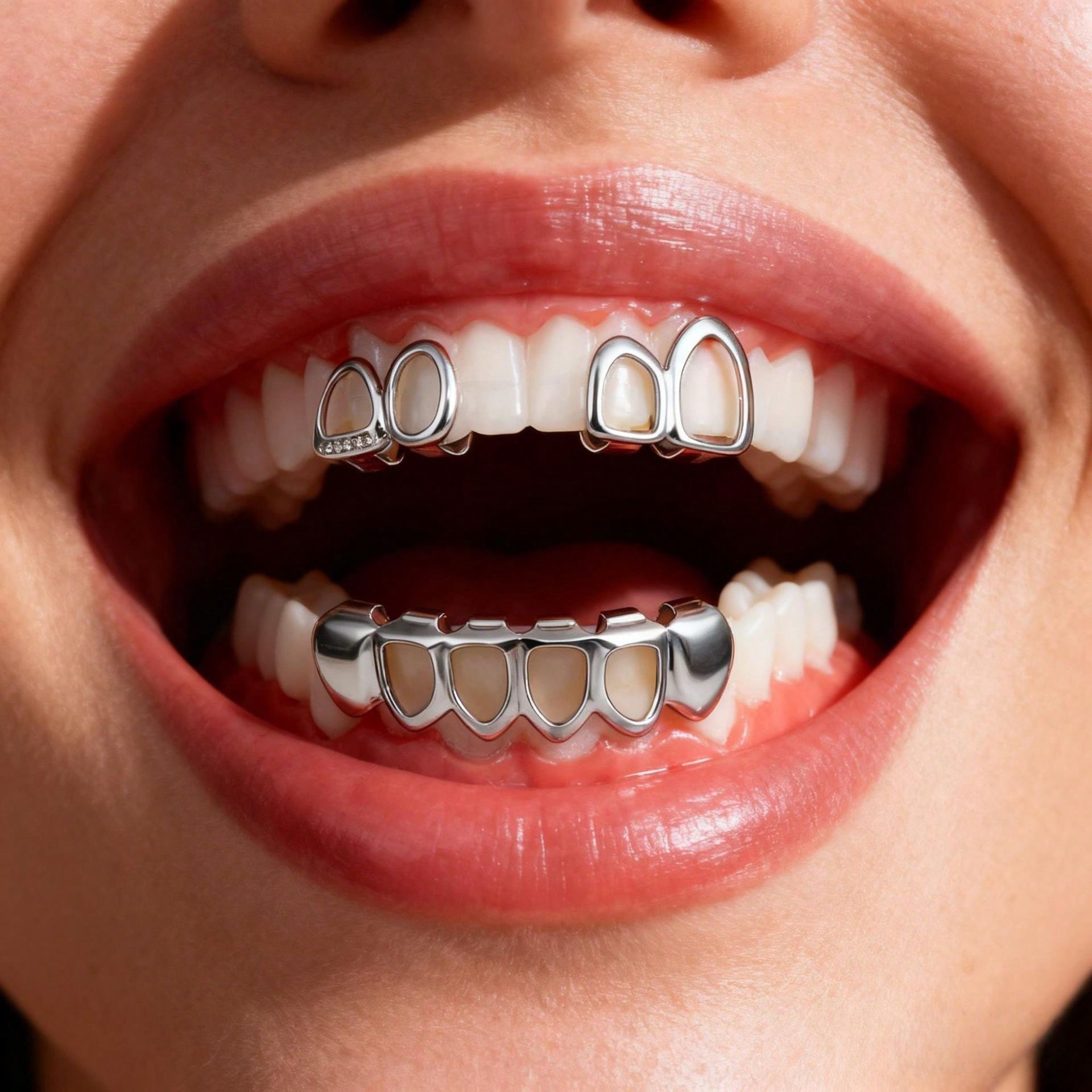 1Set Gold Plated Teeth Grills  - Street Fashion Baggy 评论和价格
