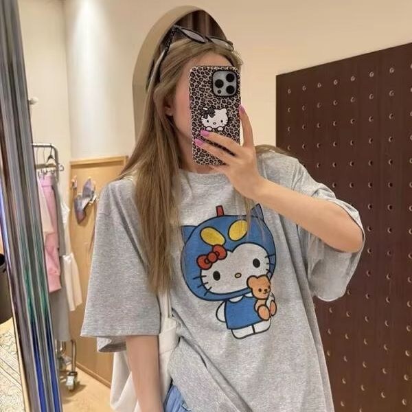 Short Sleeved Hello Kitty Prin - Street For Fashion 评论和价格