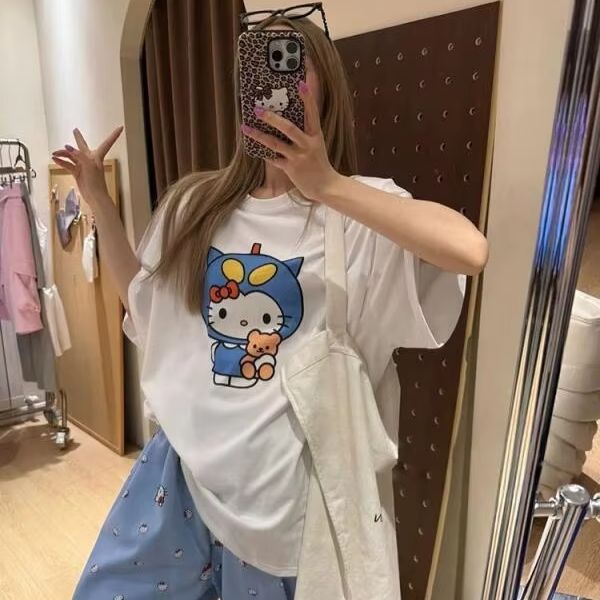 Short Sleeved Hello Kitty Prin - Street For Fashion 评论和价格