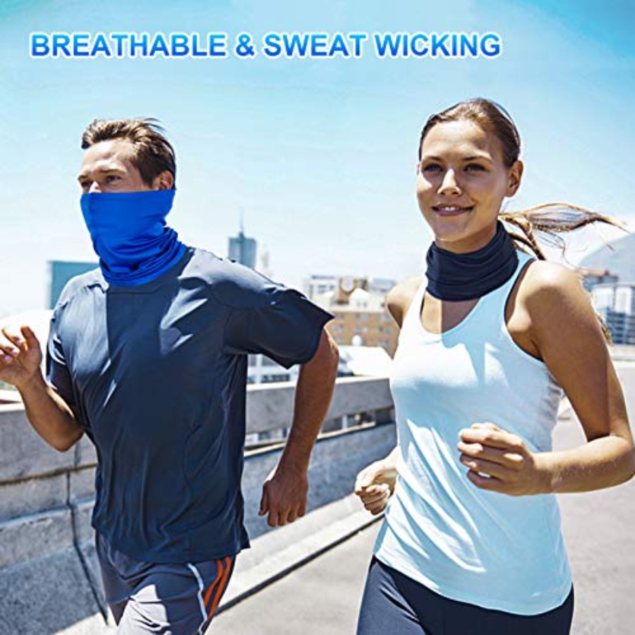 4 Pack Neck Gaiter Face Mask:B - Balaclava Face Mask 评论和价格