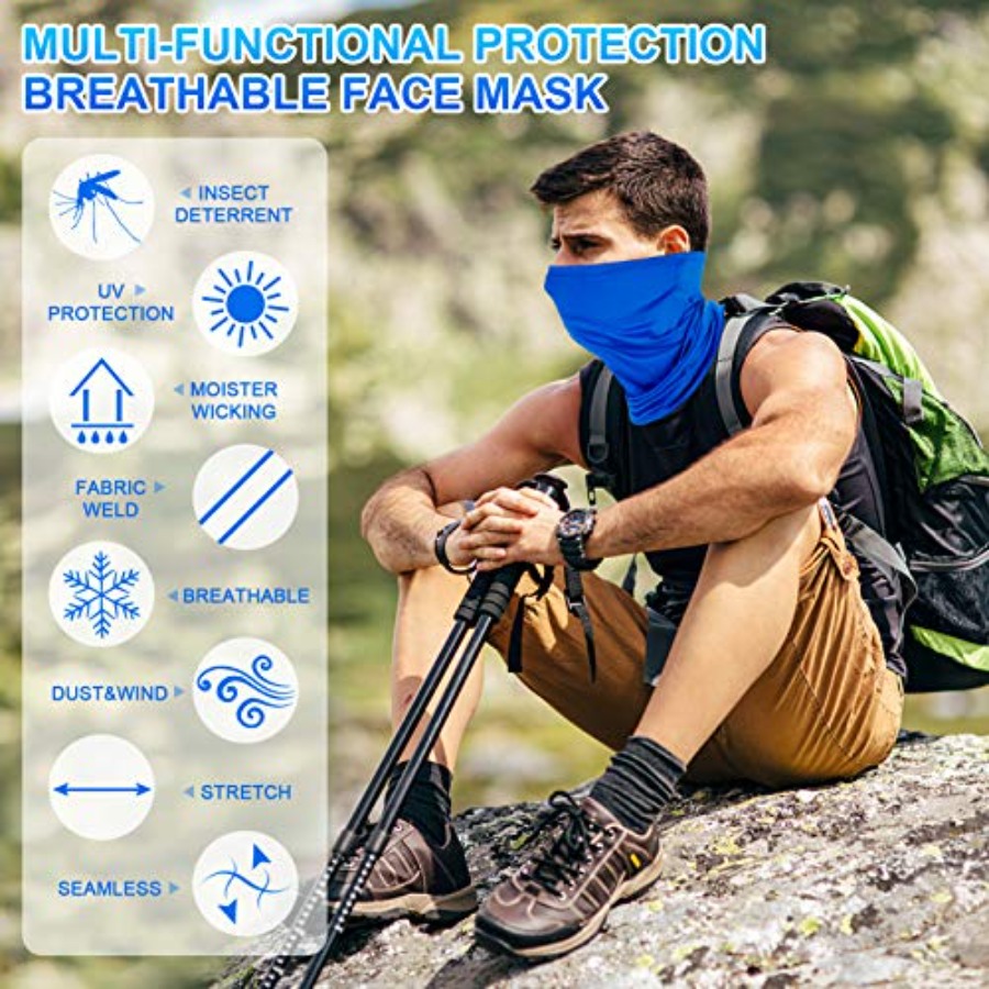 4 Pack Neck Gaiter Face Mask:B - Balaclava Face Mask 评论和价格